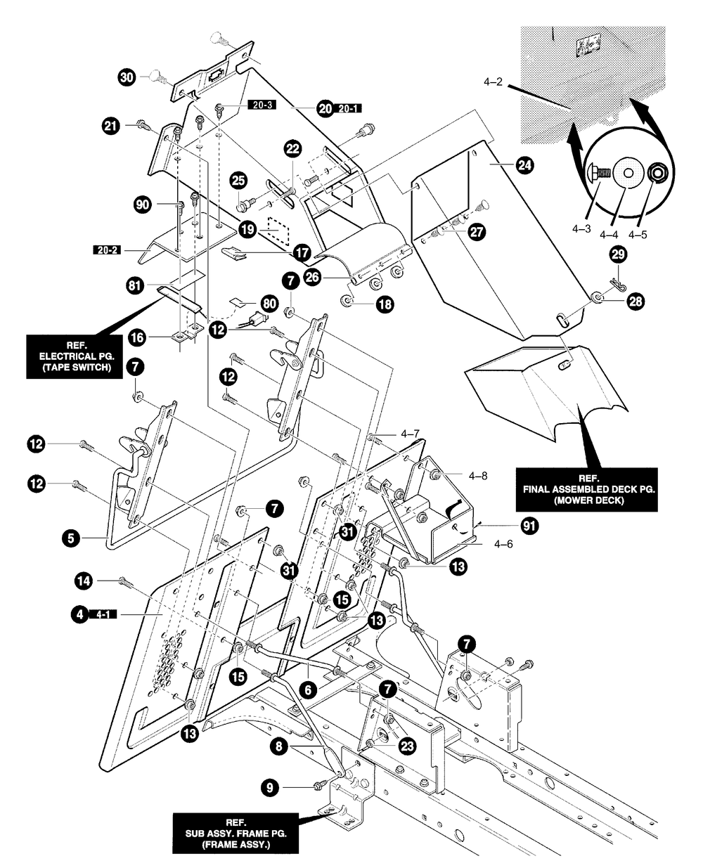 Rear Chassis Diagram and Parts List for 40379X68A 2001 Briggs and Stratton Lawn Tractor